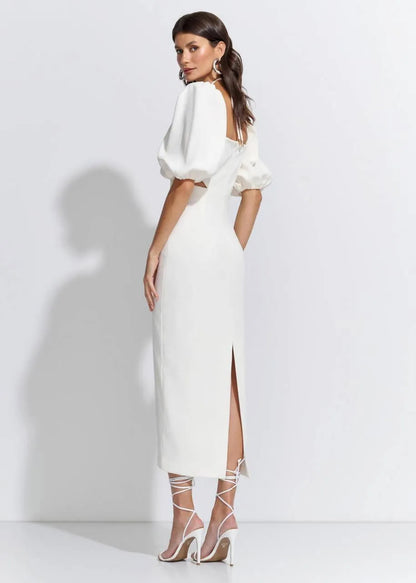 Lore - Puffante Sleeve Dress W/ Bow Detail