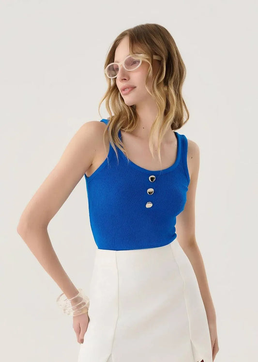 Lore - Knitted Blouse with Straps/Buttons