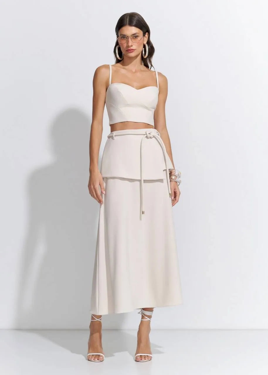 Lore - Zurich Crepe  Top and Midi Skirt Set