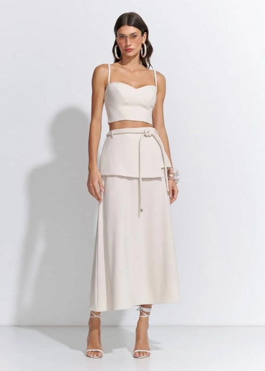 Lore - Zurich Crepe  Top and Midi Skirt Set