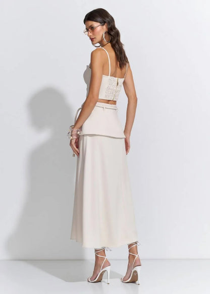 Lore - Zurich Crepe  Top and Midi Skirt Set