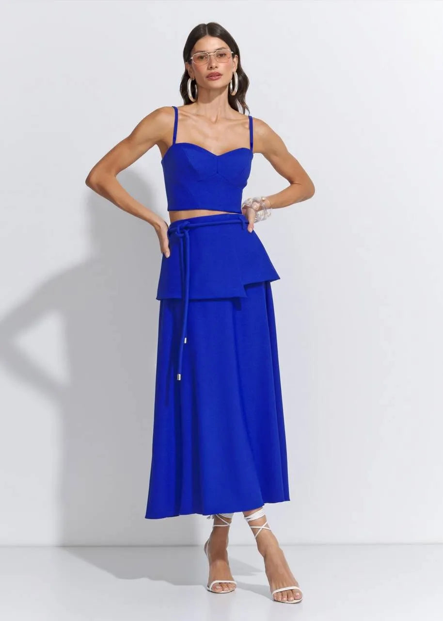 Lore - Zurich Crepe  Top and Midi Skirt Set
