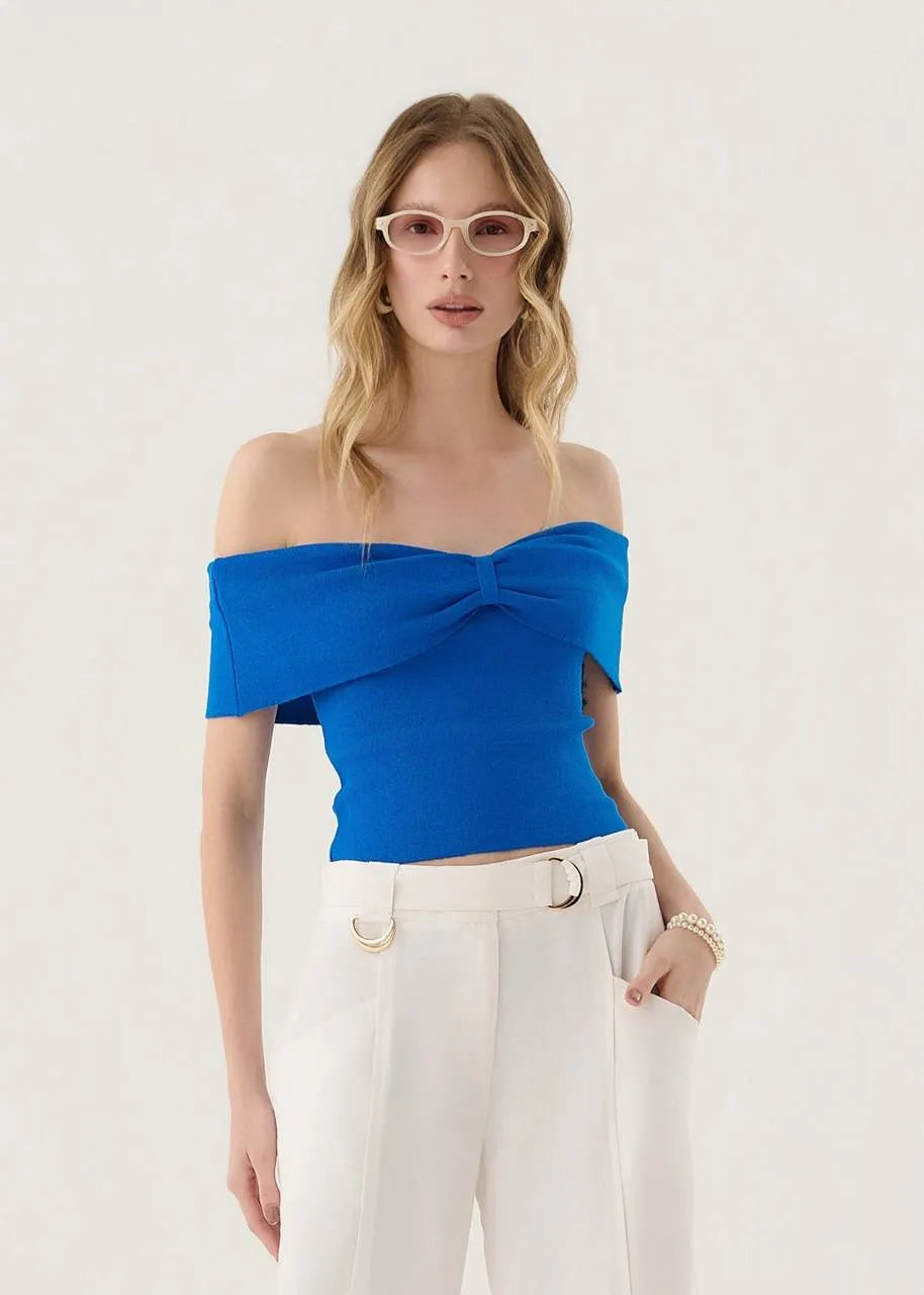Lore - Off-the-shoulder knit blouse