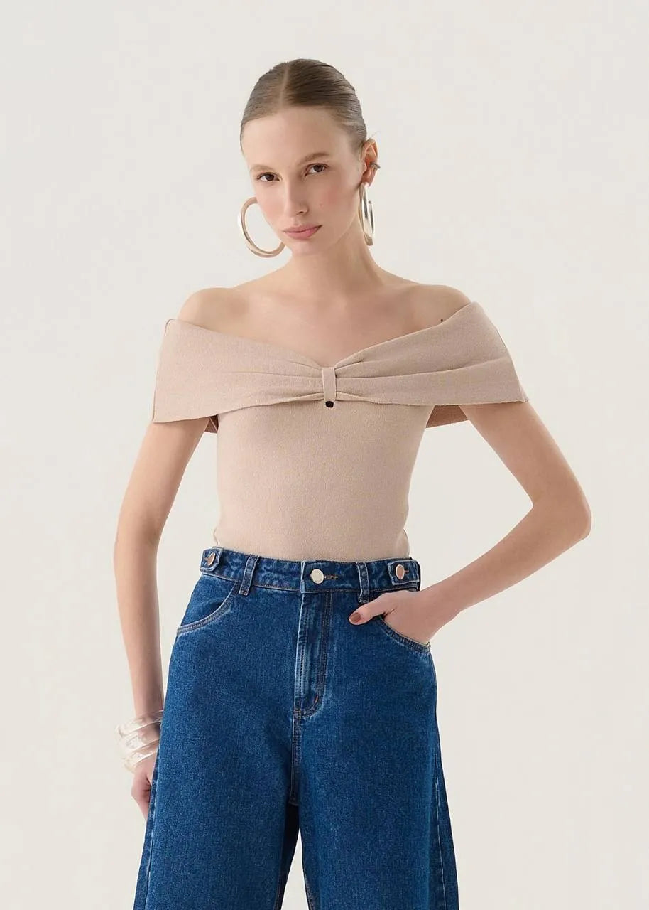 Lore - Off-the-shoulder knit blouse