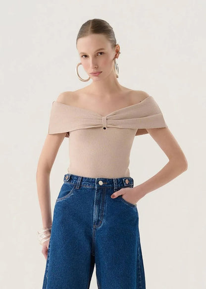 Lore - Off-the-shoulder knit blouse