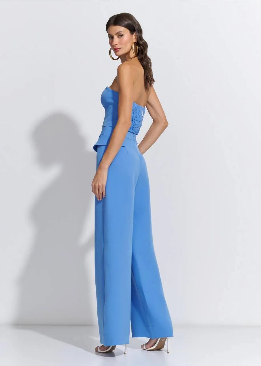 Lore - 3 Button Detail Strapless Top Set