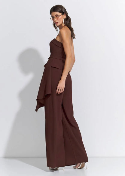 Lore - Strapless Blouse/pants Set