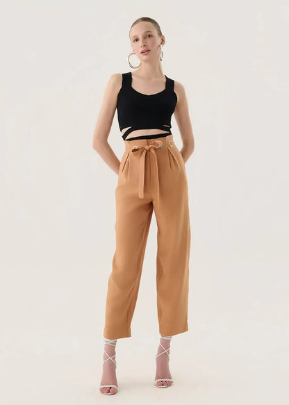 Lore - Lore - Barrel Pants with Eyelet Detail
