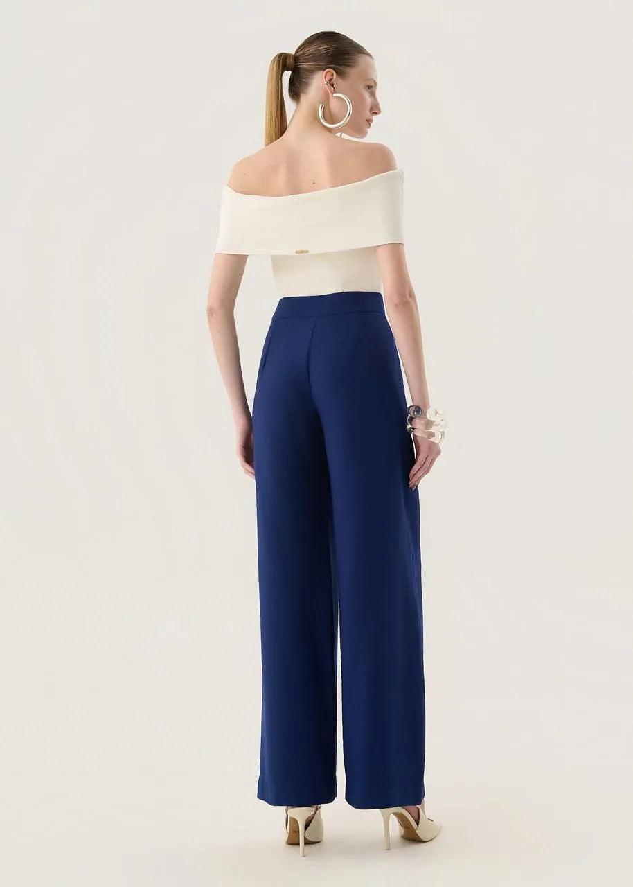 Lore - Wide Leg Pants with Eyelet Detail