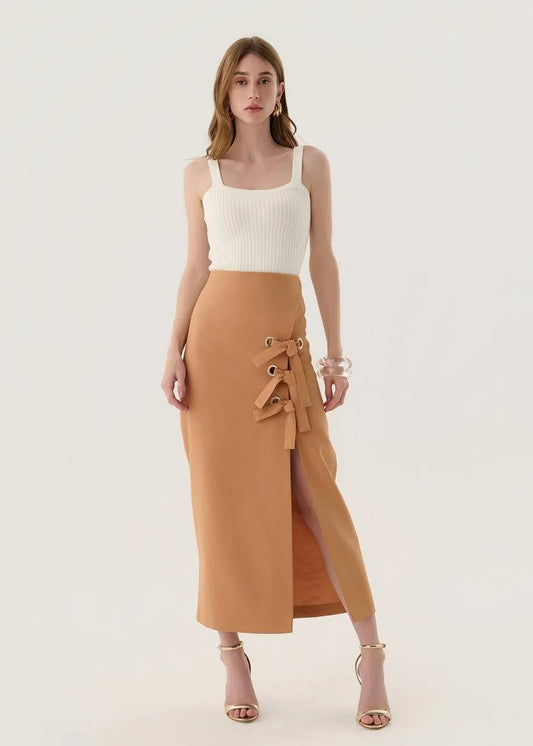 Lore - Midi skirt with eyelet detail