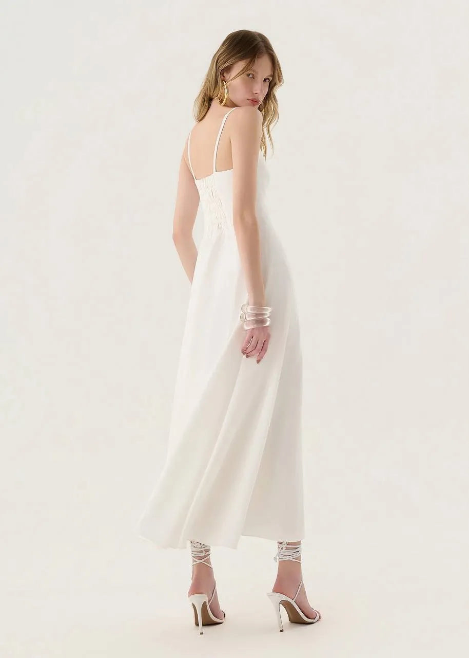 Lore - Vestido Midi de Alças de Metal