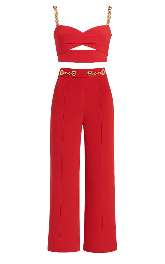 Isa Paes - Top and Pants Set W/Chain Detail