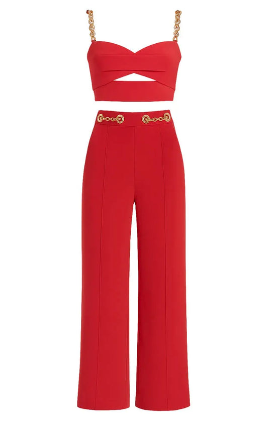 Isa Paes - Top and Pants Set W/Chain Detail