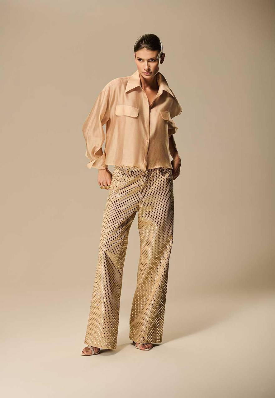 Caos - Cropped Organza Shirt