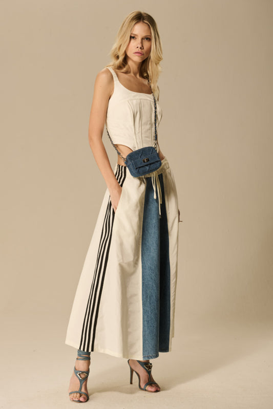 Caos - Skirt Jeans with Side Stripes
