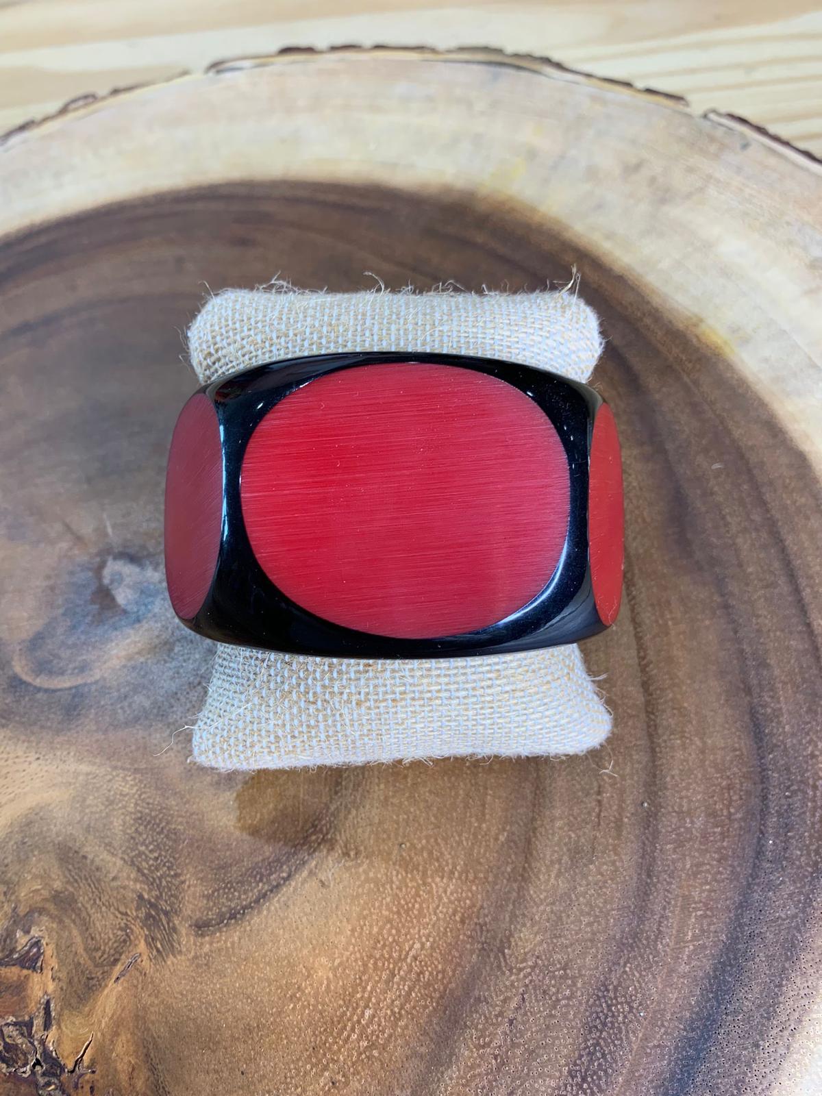 Black and Red Thick Bracelet