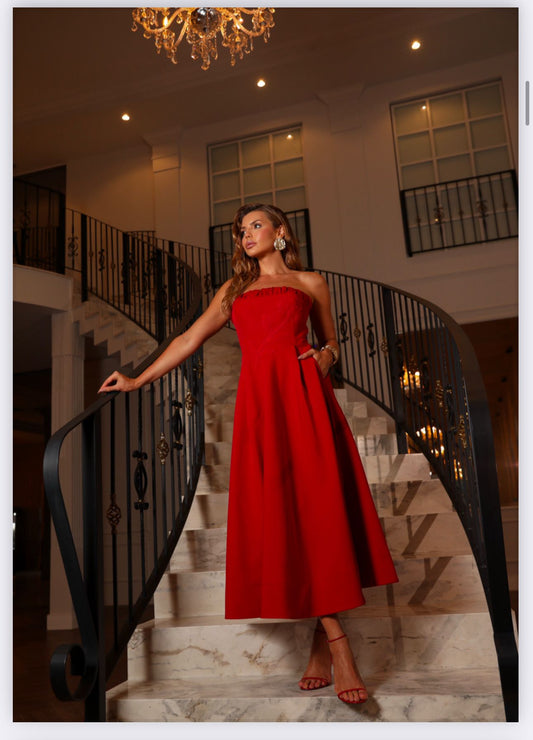 Closet Deluxe - Strapless Dress Floral Detail