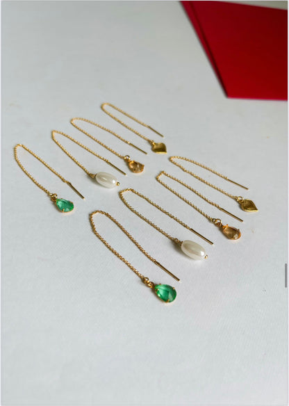 Nuria - Delicate Vertical Earring