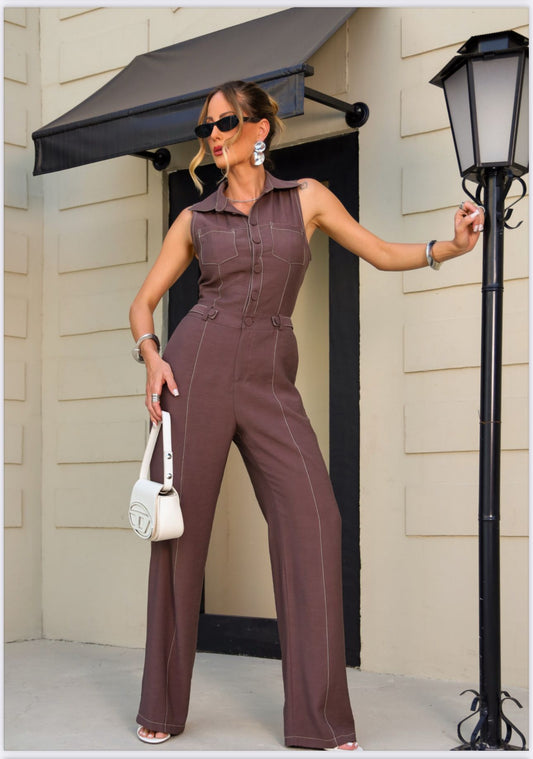 Nuxx - Tailoring Jumpsuit with Stitching Cutout