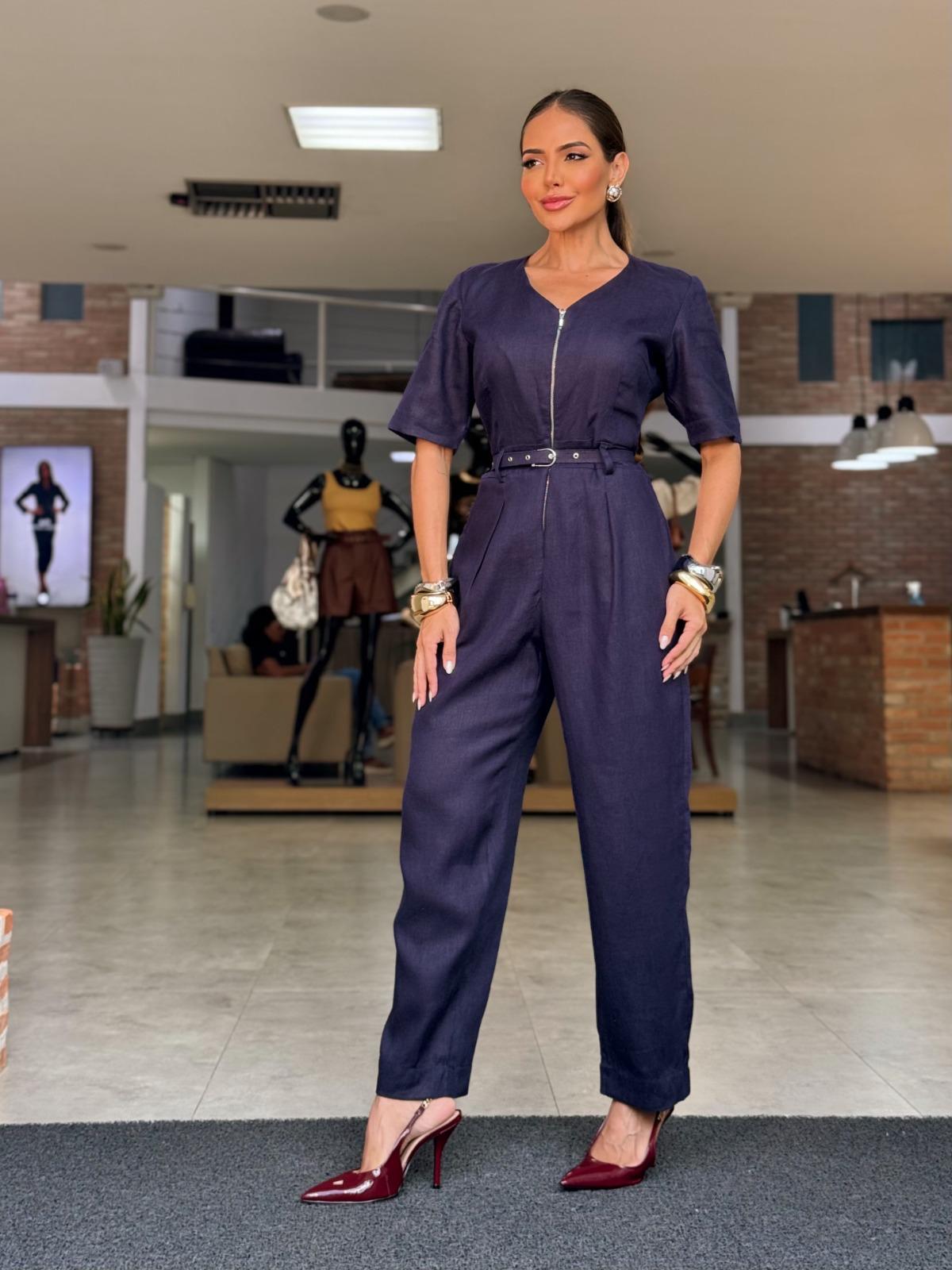 Contura Sensura- Linen Jumpsuit Zipper