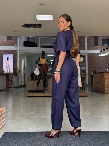 Contura Sensura- Linen Jumpsuit Zipper
