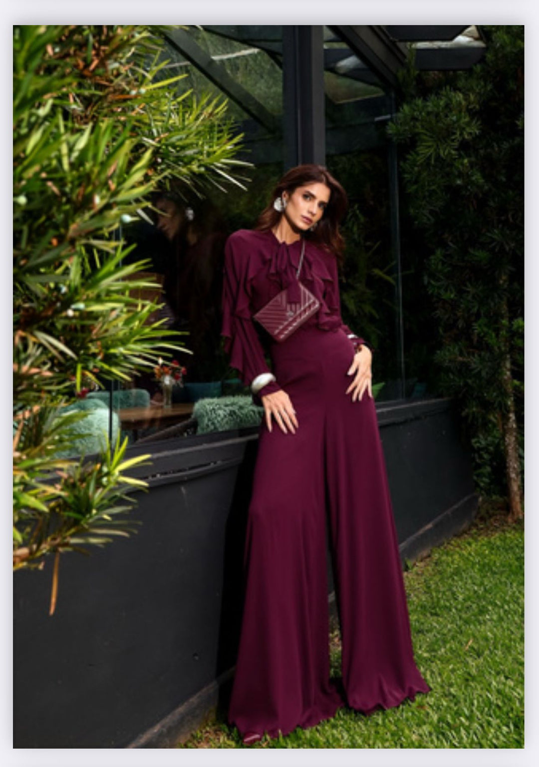 Closet Deluxe -  Ruffled Blouse/pants set