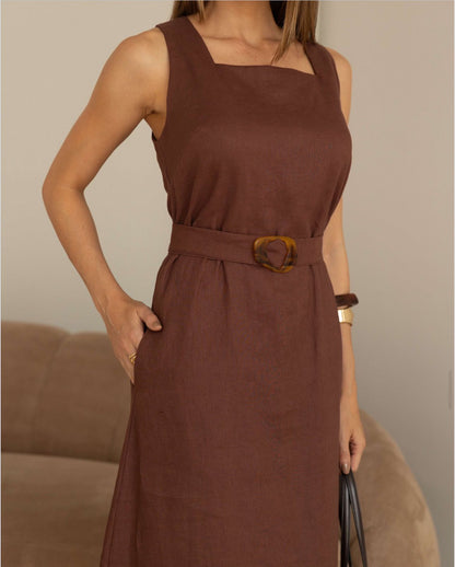 Karmani - Long Dress with Belt Sash
