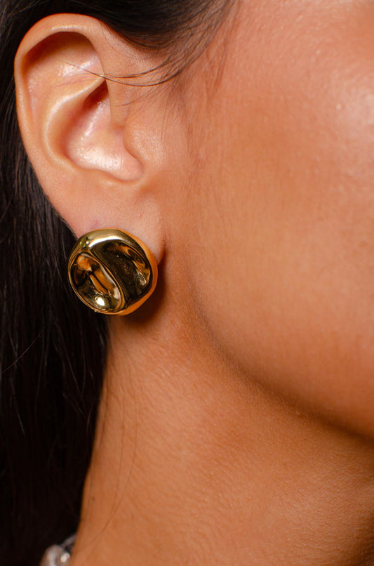 Nuria -  Gold Tambourine Earrings