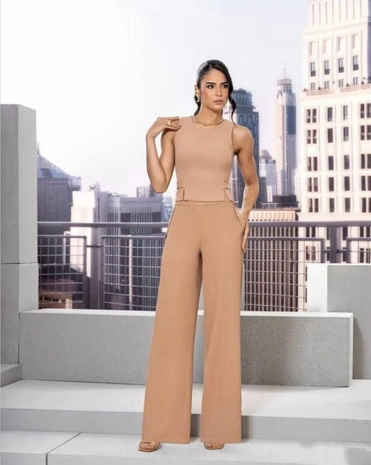 Sublini - Pants/blouse Set Metal Detail
