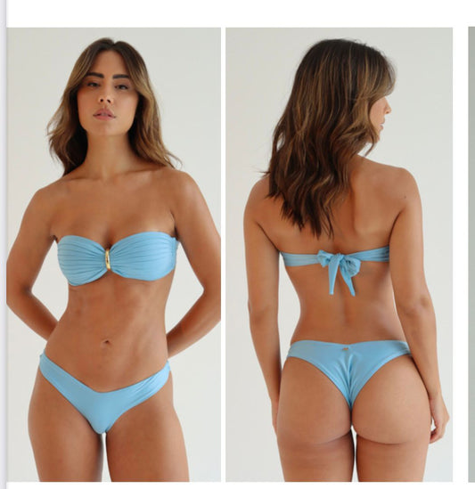 Doux -  Gold Metal Strapless bikini set