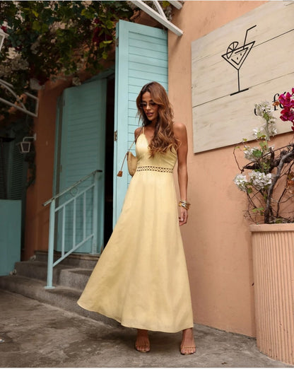 FPM Blue - Long Lace Dress with Waist