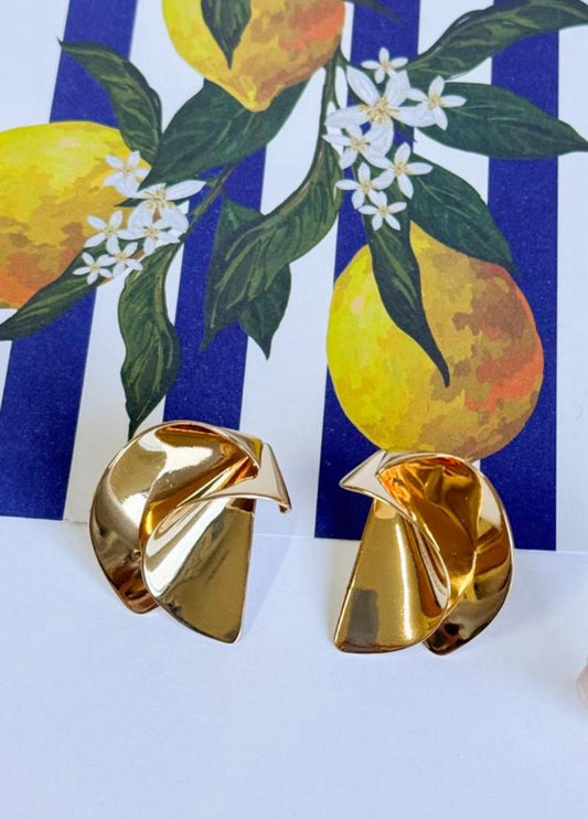 Nuria - Golden Petal Swirls Earrings