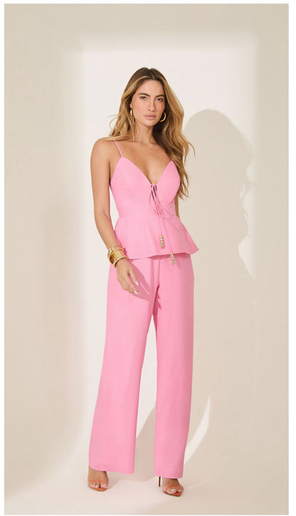Isa Paes - Long Linen Pepplum Jumpsuit