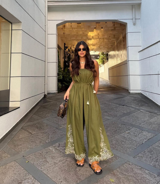 Salgunamu - Embroided Jumpsuit w/ Belt