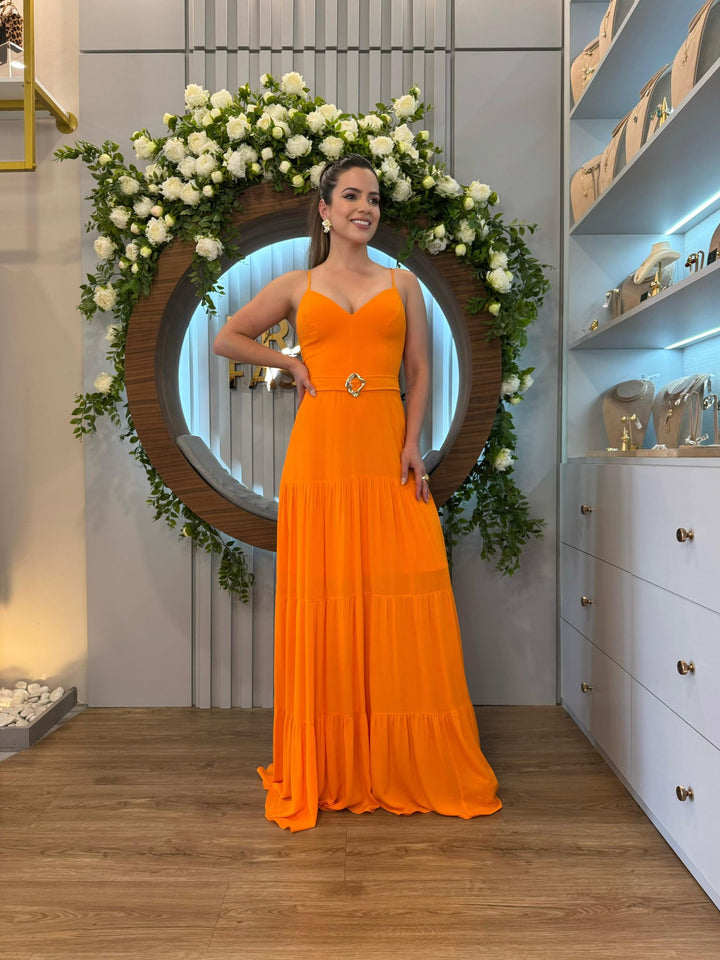 Isa Paes - Vestido Longo com Babados