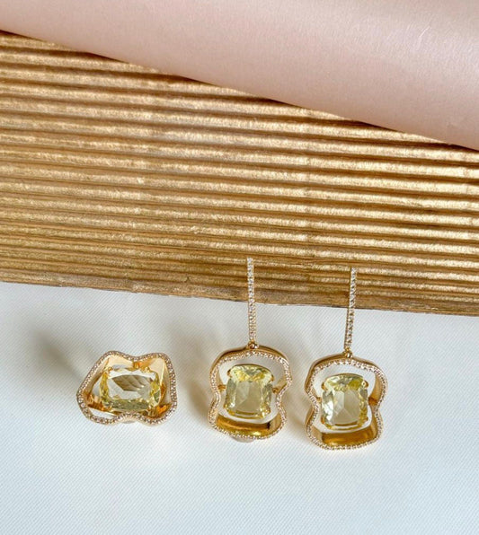 Nuria - Stone Earring/Ring Organic Contour