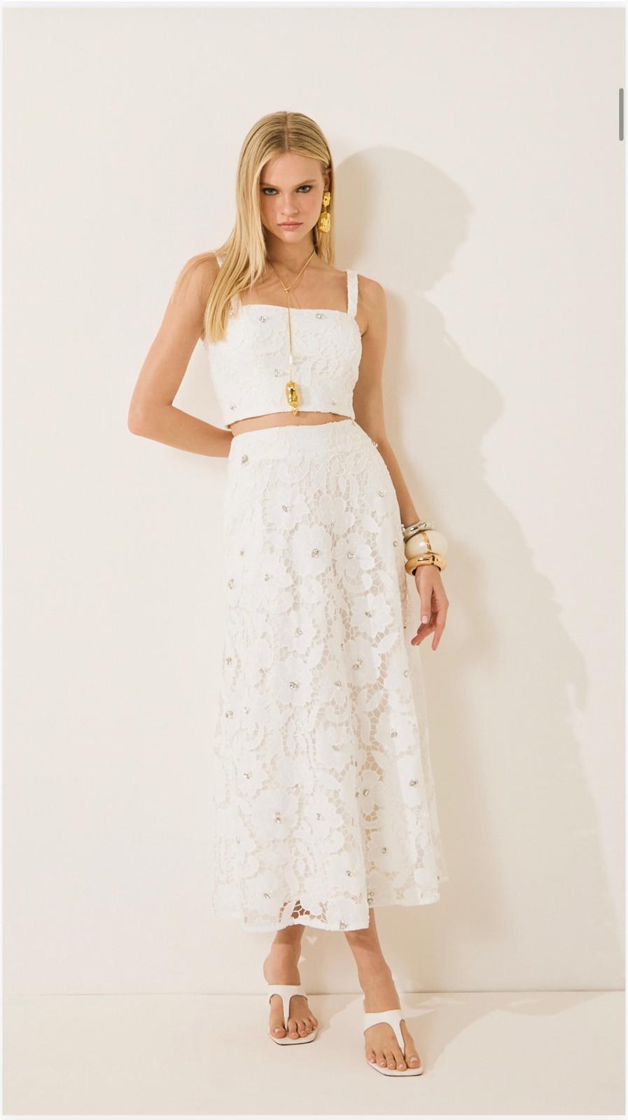 Isa Paes - Embroidered Midi Skirt Set