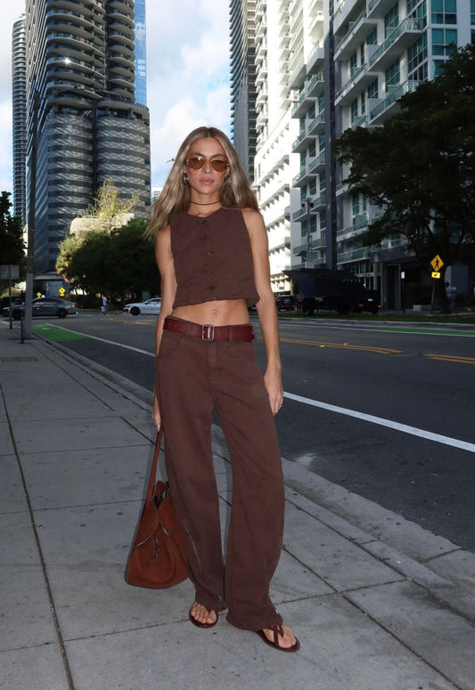 Alcance Jeans - Vest Pants Set Zipper Hem