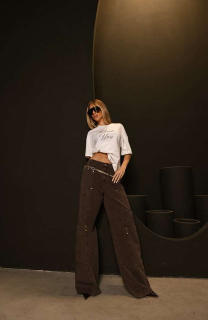 Bfly - Straight Leg Pants with Pocket Details