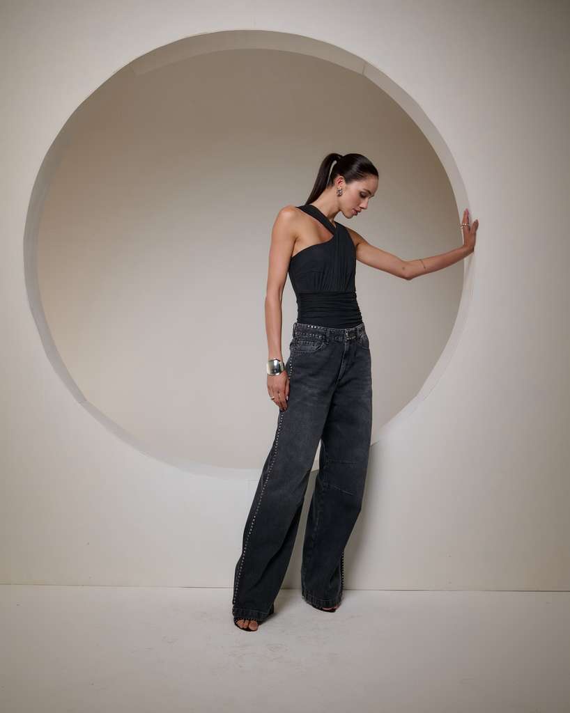 Bfly - Draped Shoulder Tulle Bodysuit