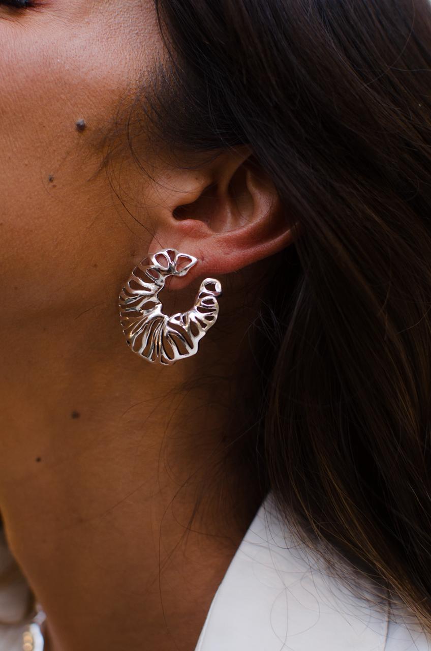 Nuria - Striped Necklace Ring Earrings Set
