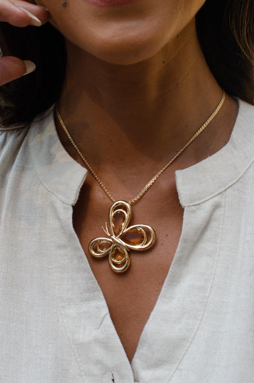 Nuria - Conjunto de Brincos, Anel e Colar Borboleta