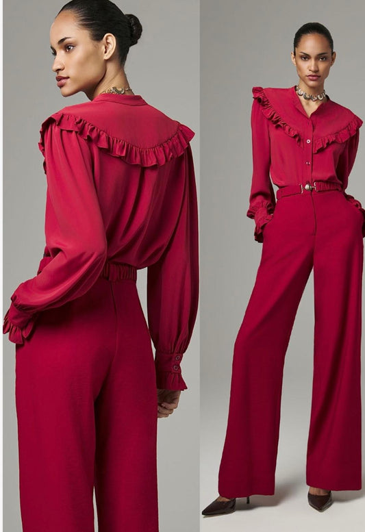 Lore - Wide Leg Pants Metal Belt