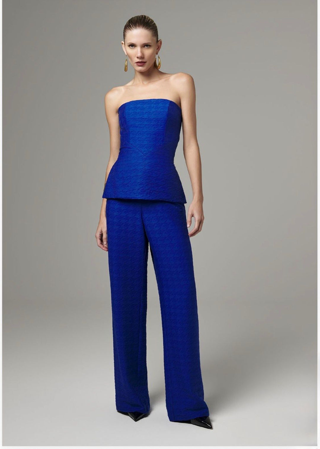 Lore - Strapless Top Wide Leg Pants Set