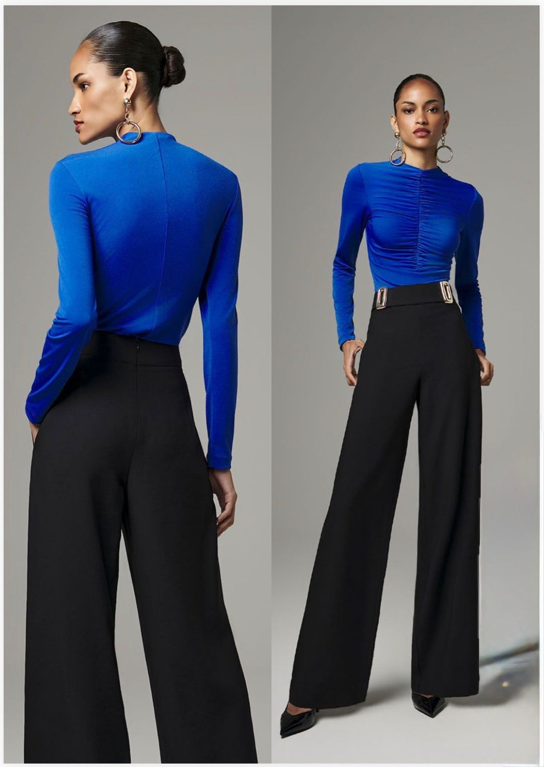 Lore - Blusa de Gola Alta Franzida