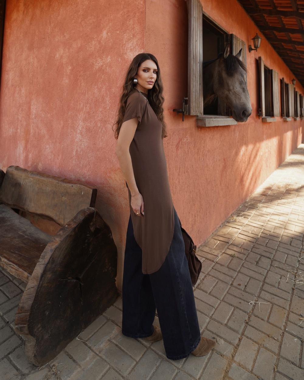 Alcance Jeans - Blusa Assimétrica
