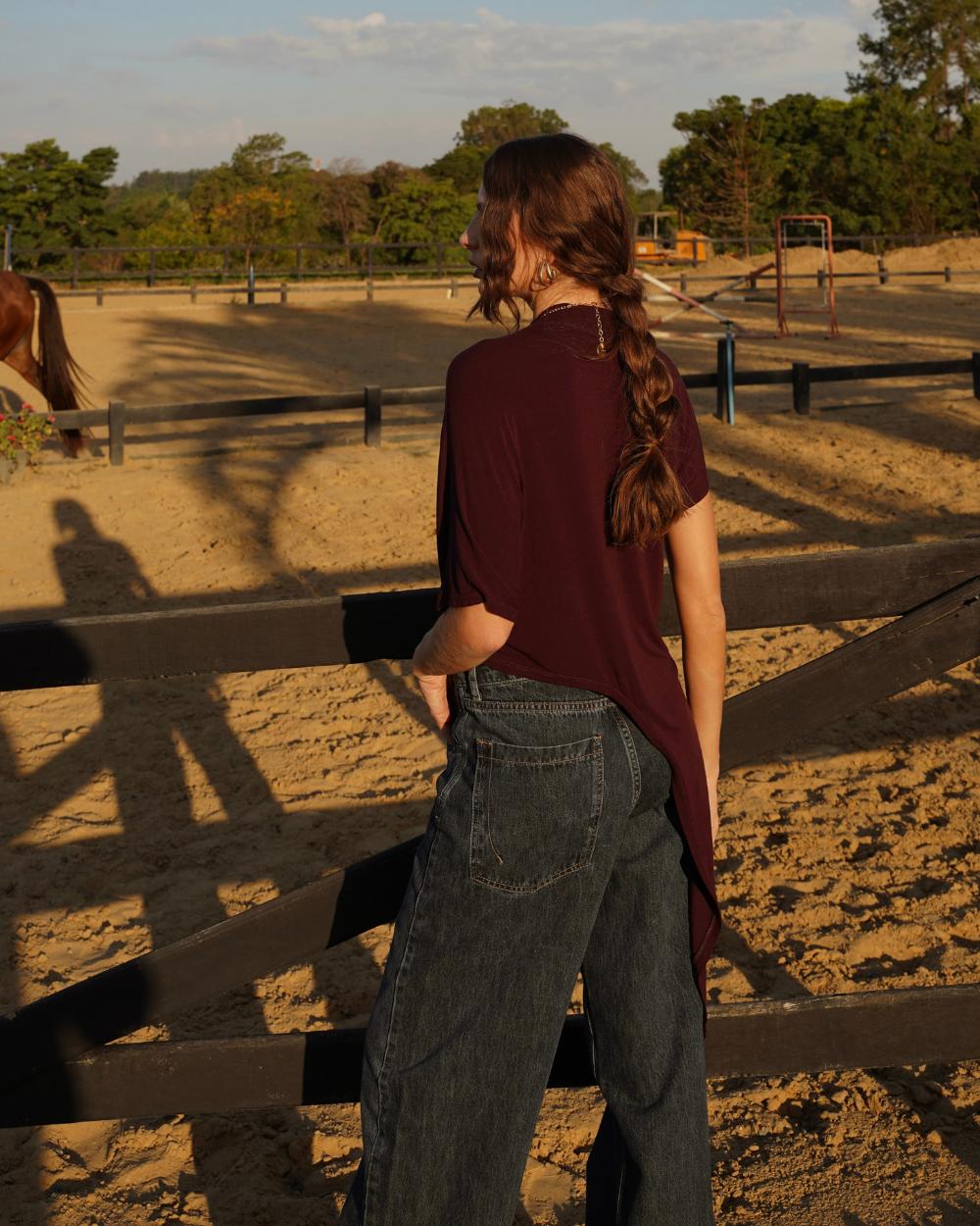 Alcance Jeans - Blusa Assimétrica
