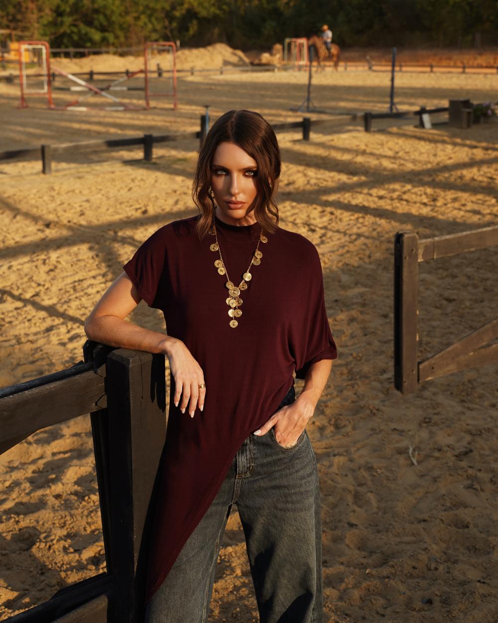 Alcance Jeans - Blusa Assimétrica
