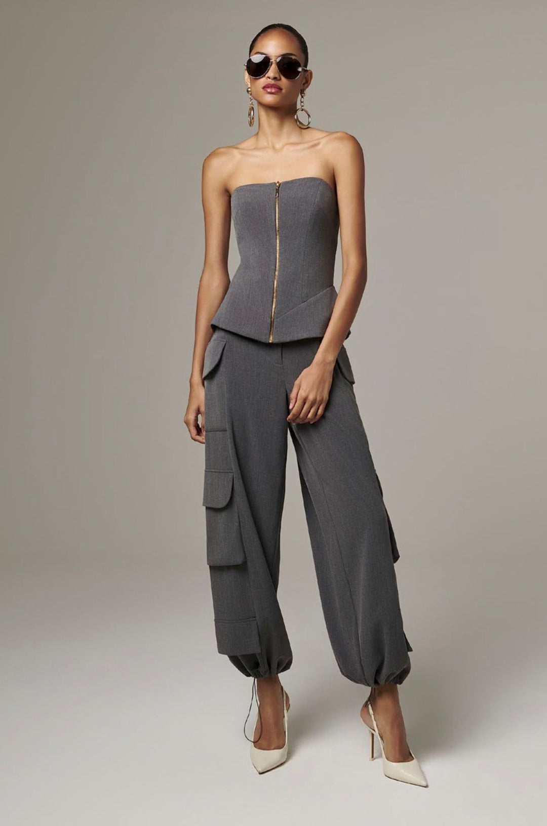 Lore - Frontral Zipper Corset Jogger Pants