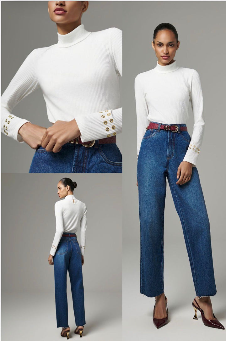 Lore - Long-Sleeve Top with Eyelet Detail